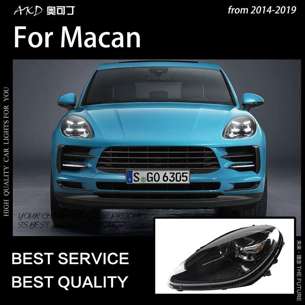 AKD Car Styling Head Lamp for Porsche Macan Headlights 2014-2019 Macan S LED Headlight Projector Lens Drl Automotive Accessories