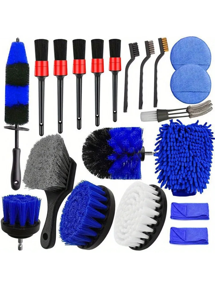 20 pieces of wheel and tire brush kit, car detail drilling brush kit, car washing and cleaning brush kit