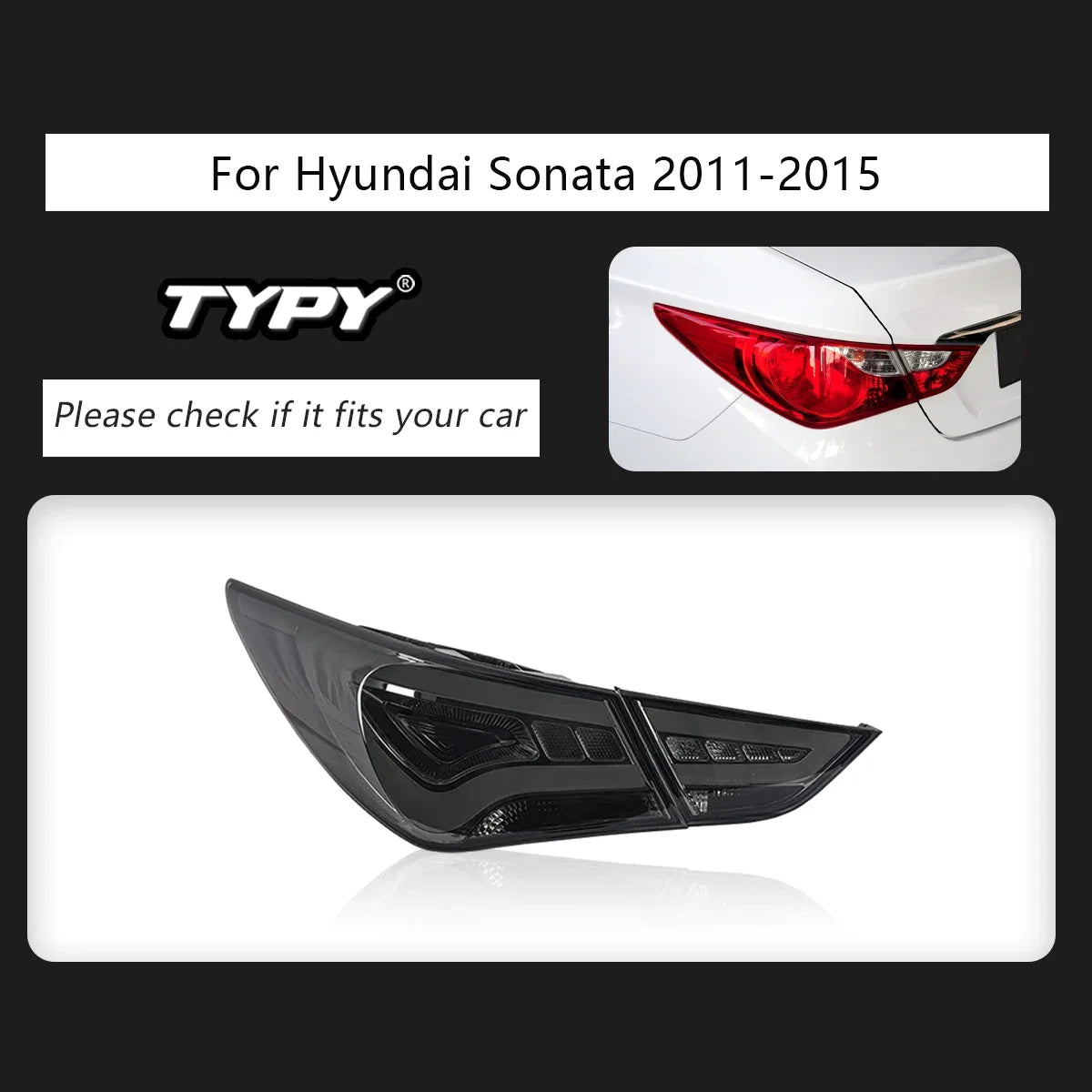 TYPY Car Tail Lights For modern Sonata 2011-2015 LED Car Tail Lamp Daytime Running Lights Car Accessories