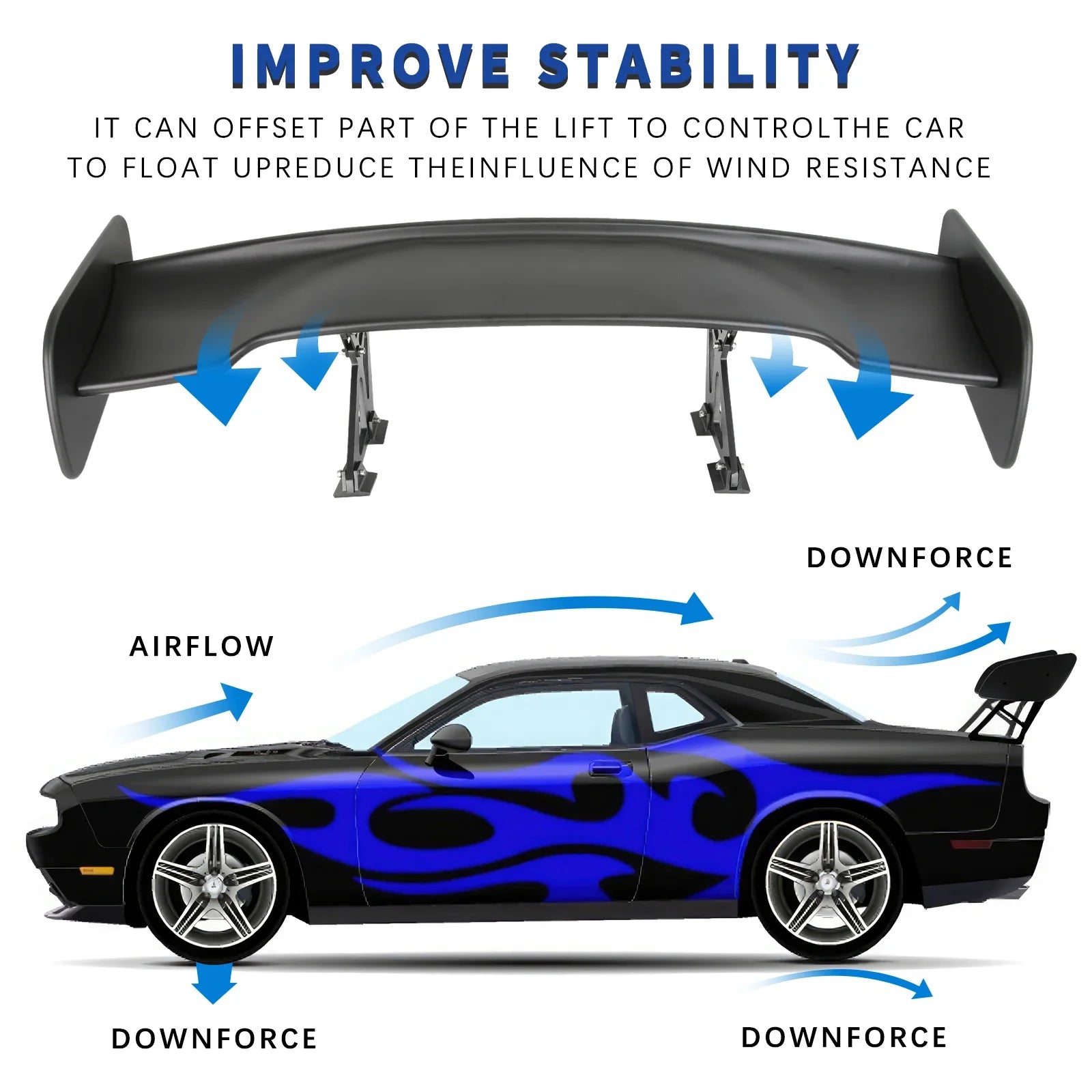 Universal GT Style Rear Spoiler Wing Tail Air Dam For 99% Sedan Body Kit Decoration Racing Car Tuning Accessories