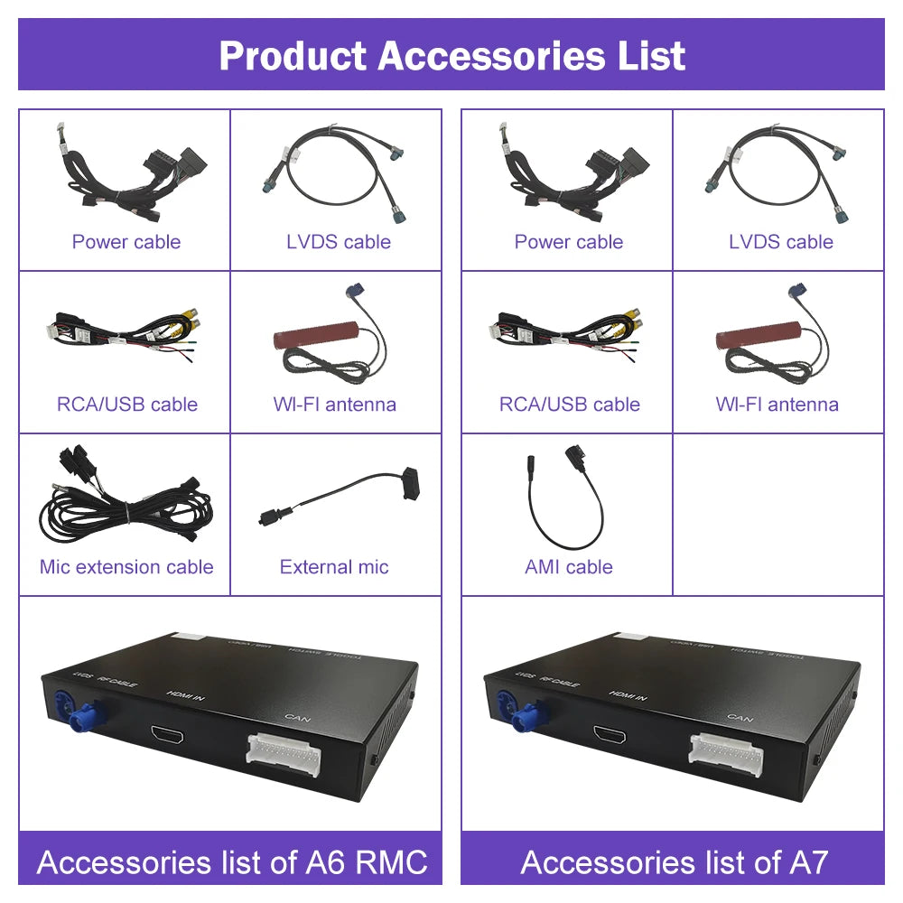 Wireless CarPlay for Audi A6 A7 2012-2018, with Android Auto Interface Mirror Link AirPlay Bluetooth Rear Camera carplay