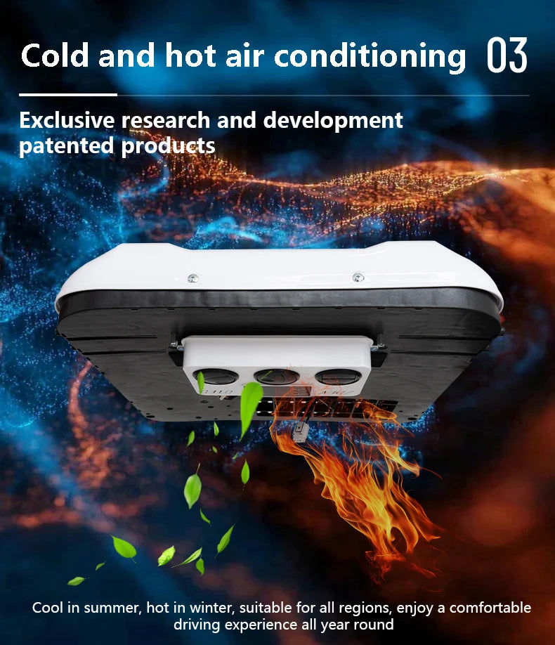 Electric Truck Air Conditioning Systems Parking Air Conditioner 12 Volt 24v Split Parking Cooler For Camper Van Cabin