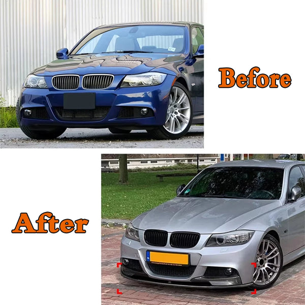 Car Front Bumper Lip Splitter Diffuser Body Kits For BMW 3 Series E90 E91 LCI M Sport 2009 - 2012 Spoiler Bumper Guard Protector