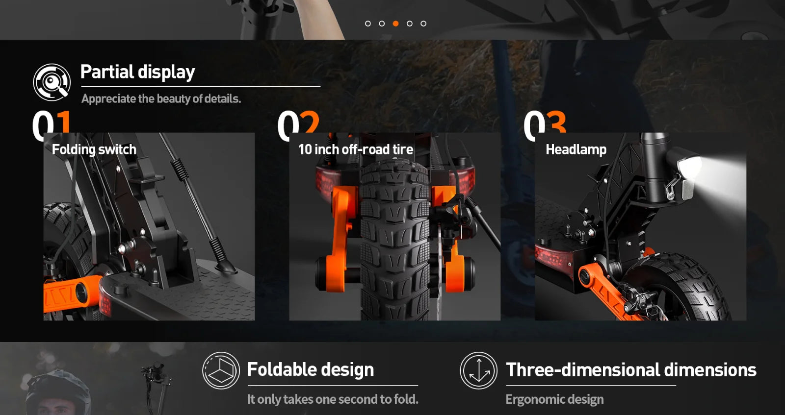 Joyor S10-S-Z Adult E-scooter 1000W*2 Motor 60V18Ah Escooter 10 Inch Off Road Tire Off Road Electric Scooter