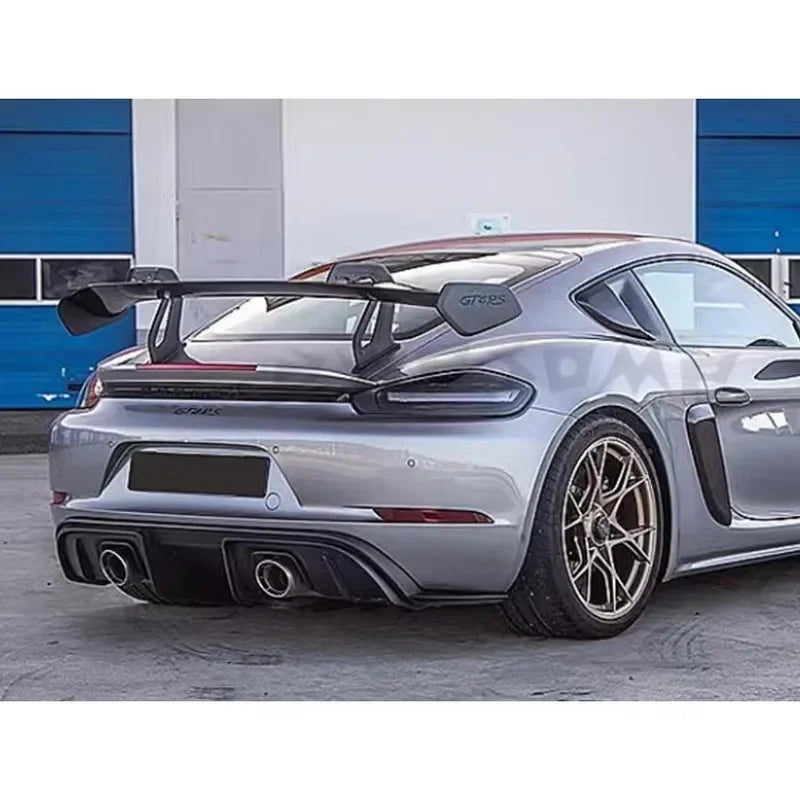For Porsche 718  982 Cayman Boxste Carbon Fiber Tail fins Rear Trunk Spoiler Guide Wing Rear Wing GT4 RS Style upgraded body kit