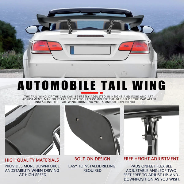 Universal GT Style Rear Spoiler Wing Tail Air Dam For 99% Sedan Body Kit Decoration Racing Car Tuning Accessories