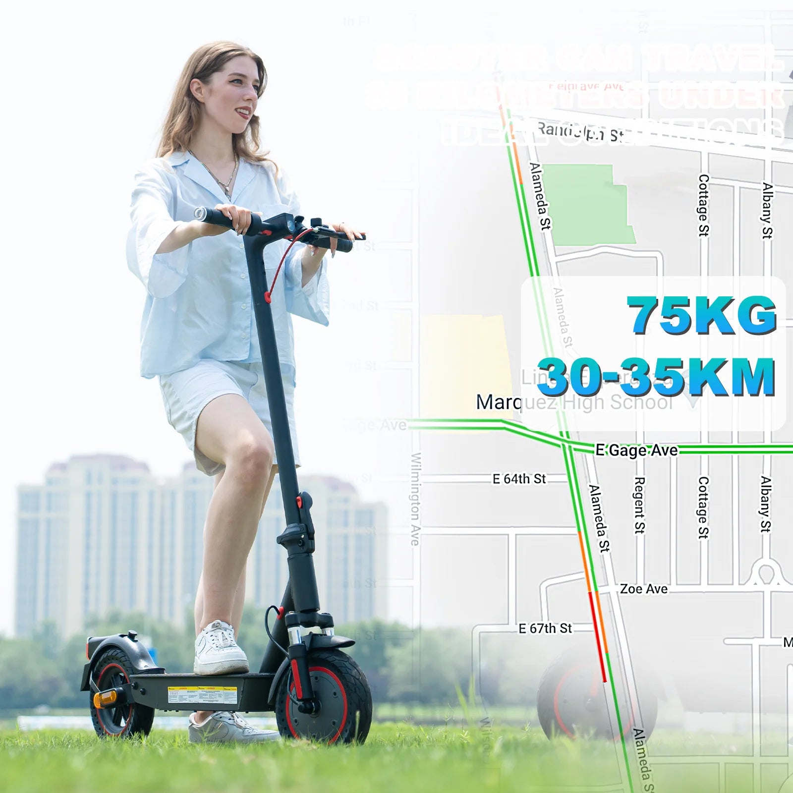 EVERCROSS PLUS EV10K Pro Electric Scooter for Adults, 10" Foldable Scooter, App Control, 500W Motor, 410WH Battery, Max Speed 25