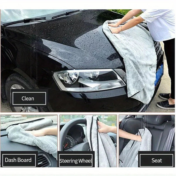 1PC Microfiber Towel Car Wash Accessories Super Absorbency Car Cleaning Cloth Premium Microfiber Auto Towel One Time Drying