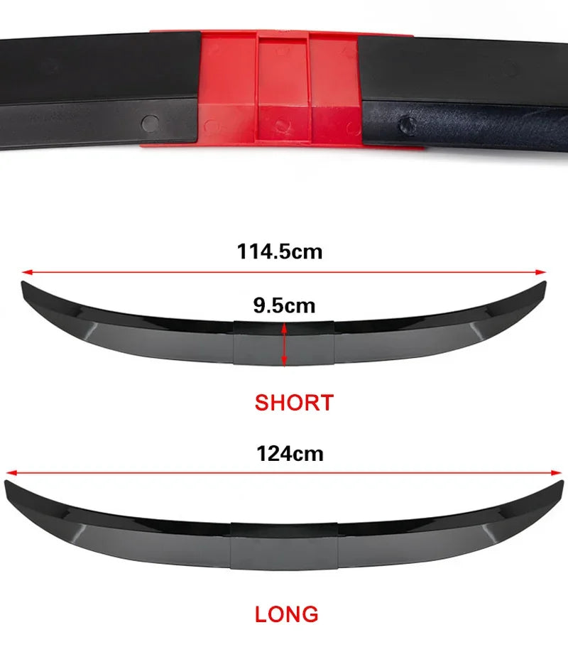 3Pcs Universal Black Trunk Tail Rear Wing Spoiler 115-125Cm For BMW For Tesla For Audi Toyota Honda KIA Hyundai Car Accessories