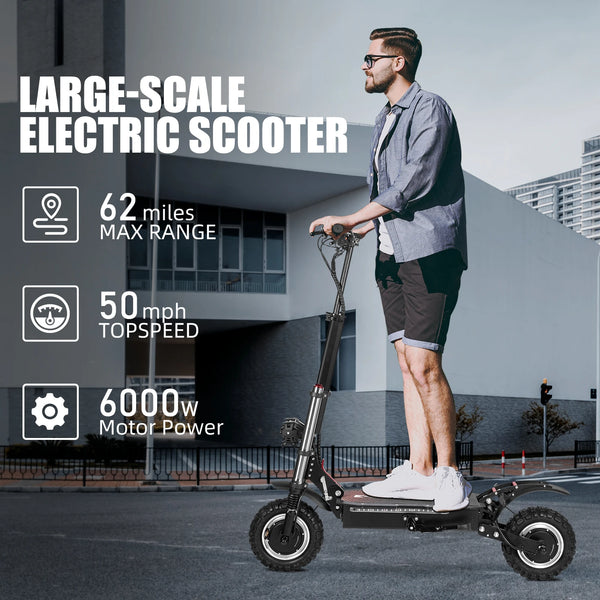 FREEBOY J30max Adult Foldable Escooter 3000W*2 Electric Scooter 60V38AH 11 INCH OFF-ROAD TIRE E-Mountain Scooter