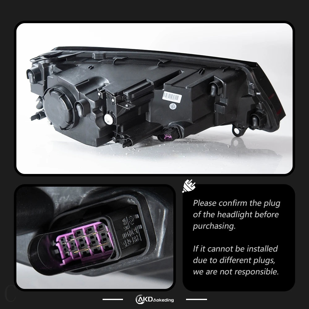 AKD 2 PCS car for Volkswagen Touareg LED Headlights 2016-2018 Touareg LED Angel Eye Daytime Running Light Options Headlight