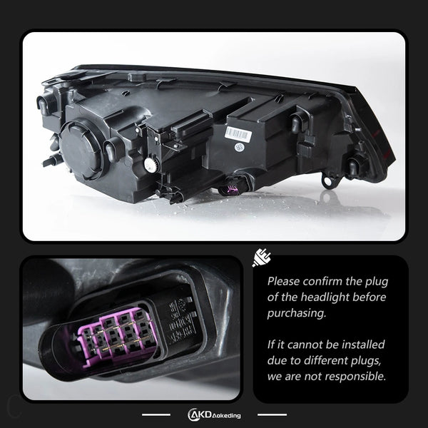 AKD 2 PCS car for Volkswagen Touareg LED Headlights 2016-2018 Touareg LED Angel Eye Daytime Running Light Options Headlight