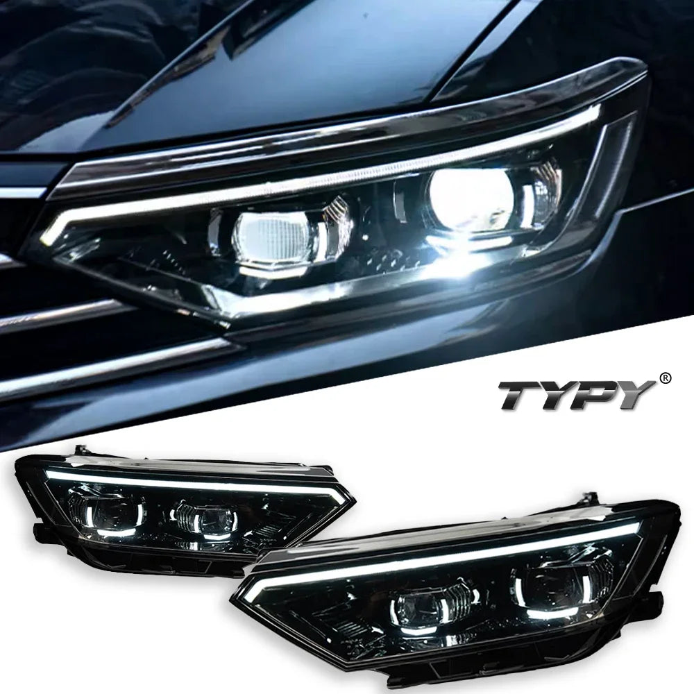 TYPY New LED Head Lamp Upgrade Modified For VW Passat B8 LED Headlight 2016-2022 Dynamic Signal Head Lamp Auto Accessories