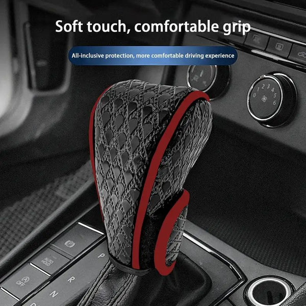Car Shift Handle Cover Leather Non-slip Wear-resistant Car Automatic Gear Sheath Car Decoration
