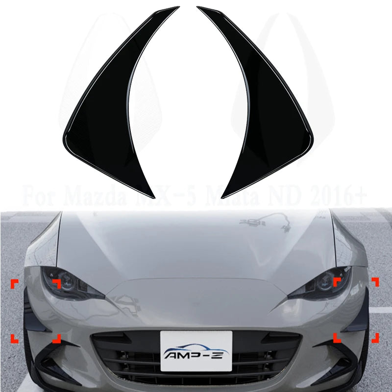 Front Side Rear Bumper Cover Wind Knife ABS Glossy Fog Lamp Trim Blade Trim Light For Mazda MX-5 Miata ND 2016+ Car Accessories
