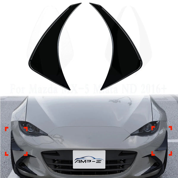 Front Side Rear Bumper Cover Wind Knife ABS Glossy Fog Lamp Trim Blade Trim Light For Mazda MX-5 Miata ND 2016+ Car Accessories