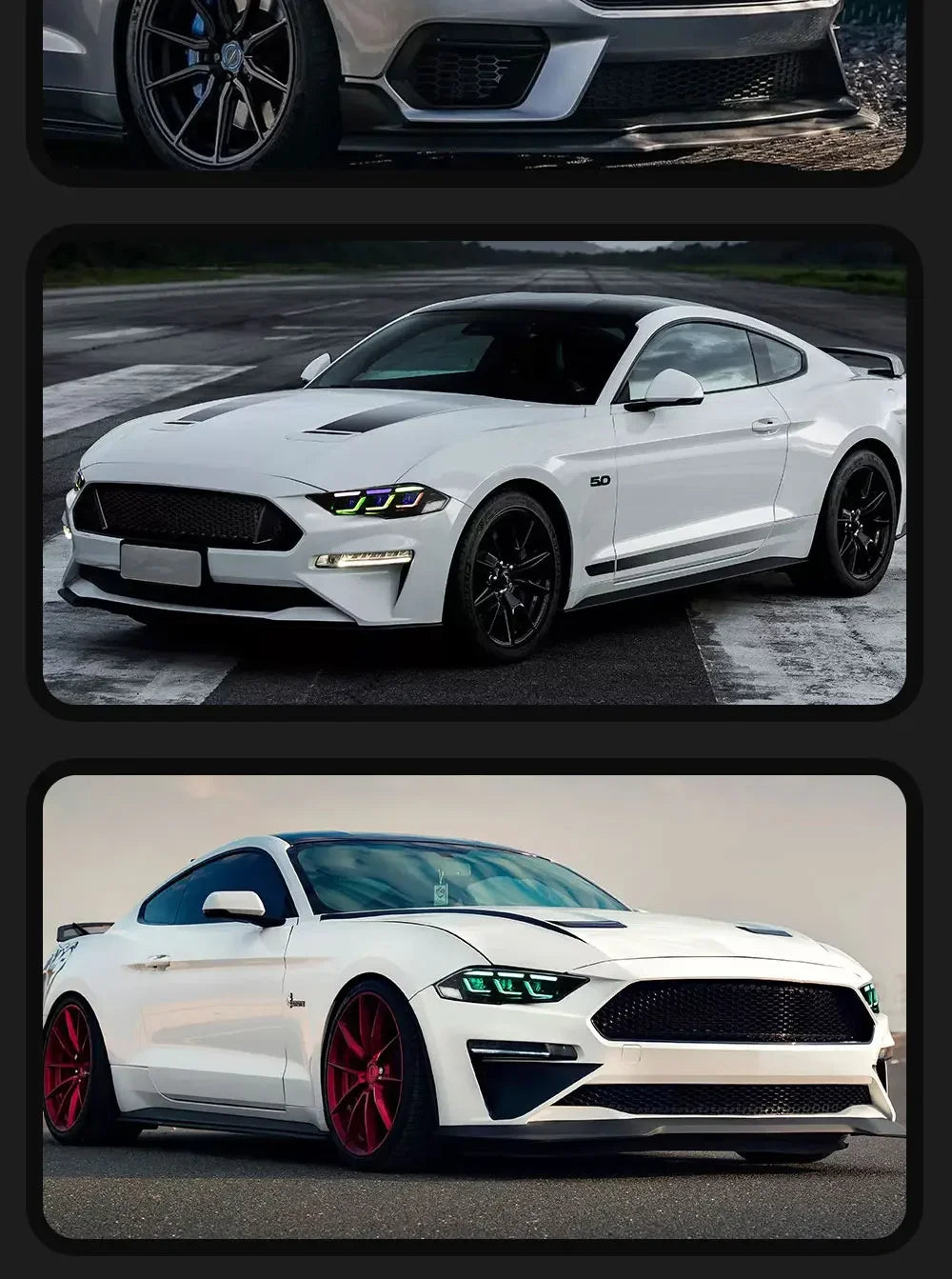 TYPY Car Lights For Ford Mustang RGB 2018-2022 Headlight LED Projetor head Lamp Daytime Running Light Automotive Accessories