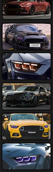 TYPY Car Lights For Ford Mustang RGB 2015-2017 Headlight LED Projetor head Lamp Daytime Running Light Automotive Accessories
