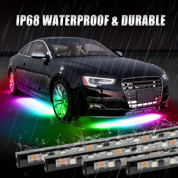 RGB Flexible Car Underglow Light Strip – 12V LED Underbody Ambient Light with App Control Neon Decorative Lamps