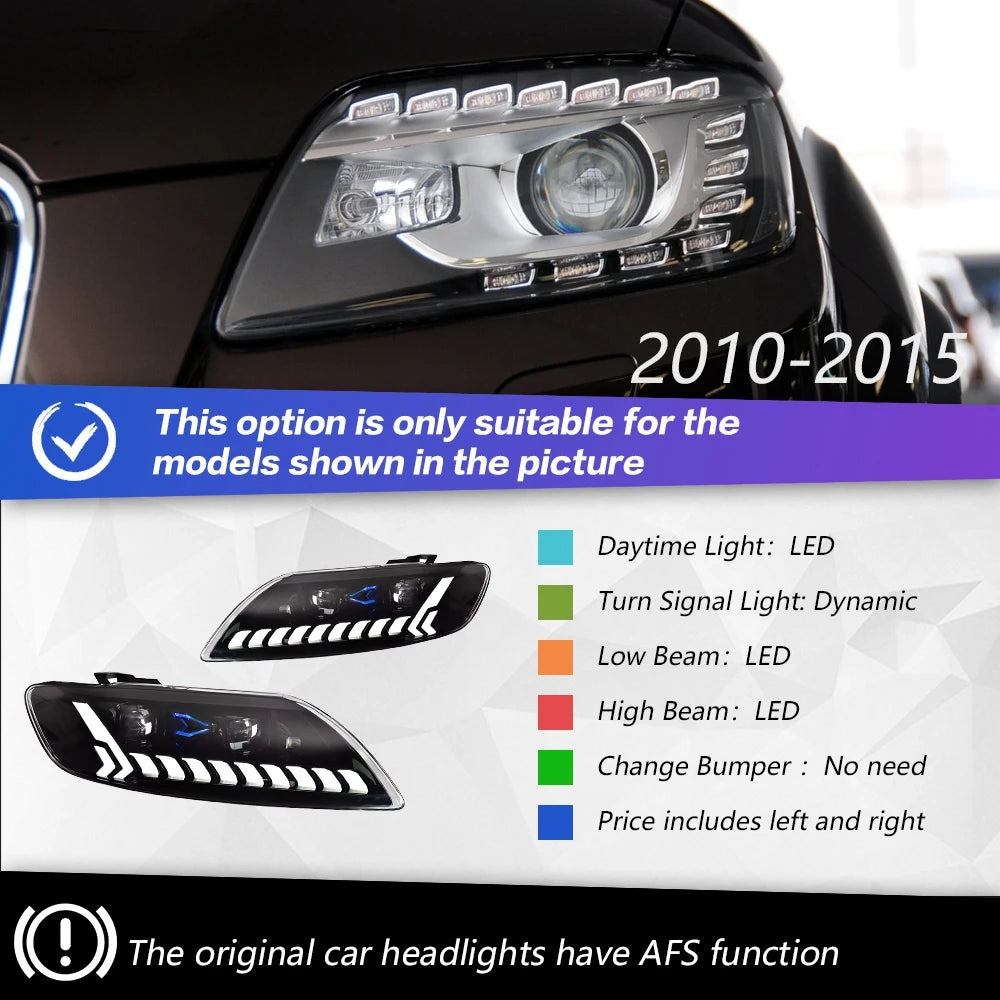 Car For AUDI Q7 2006-2015 Headlights DRL Hella 12V H7 LED Bi Xenon Bulb Fog Lights Decoratio Car Supplies Accessory Q7 Head Lamp