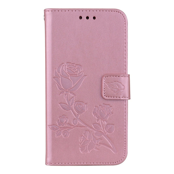 For Galaxy J3 (2017) / J330 (EU Version) Roses Pressed Flower Pattern Horizontal Flip Leather Case with Holder & Card Slots & Wallet