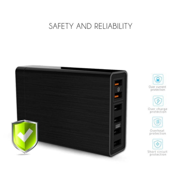 VEDFUN TurboCube D620 Six Ports Quick Charge 3.0 + SDDC Technology USB Charger, EU/US/UK Plug