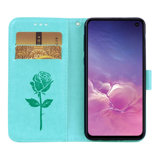 Rose Embossed Horizontal Flip PU Leather Case for Galaxy S10e, with Holder & Card Slots & Wallet