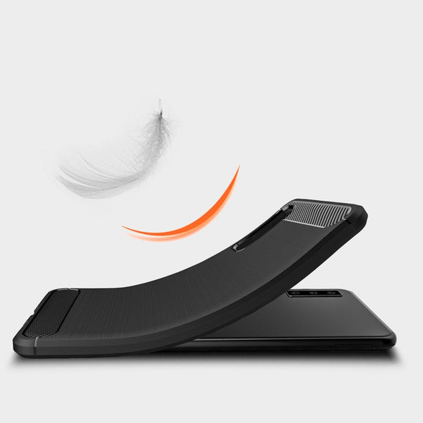 For Galaxy A7 (2018) / A750 Brushed Carbon Fiber Texture TPU Shockproof Anti-slip Soft Protective Back Cover Case, For Galaxy A7 (2018)
