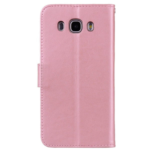 For Galaxy J5 (2016) / J510 Roses Pressed Flowers Pattern Flip Leather Case with Holder & Card Slots & Wallet