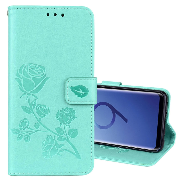 For Galaxy S9 Rose Embossed Horizontal Flip Environmental PU Leather Case with Holder & Card Slots & Wallet
