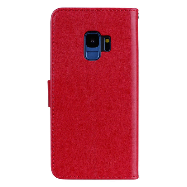 For Galaxy S9 Rose Embossed Horizontal Flip Environmental PU Leather Case with Holder & Card Slots & Wallet