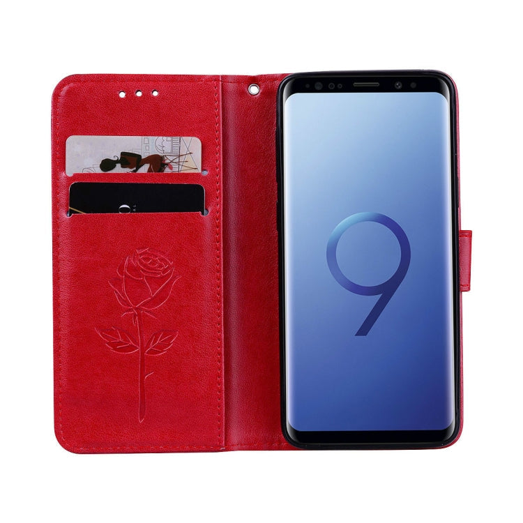 For Galaxy S9 Rose Embossed Horizontal Flip Environmental PU Leather Case with Holder & Card Slots & Wallet