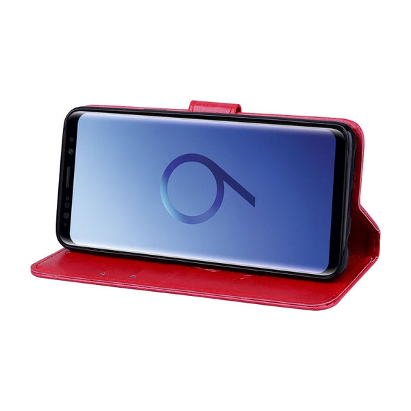 For Galaxy S9 Rose Embossed Horizontal Flip Environmental PU Leather Case with Holder & Card Slots & Wallet