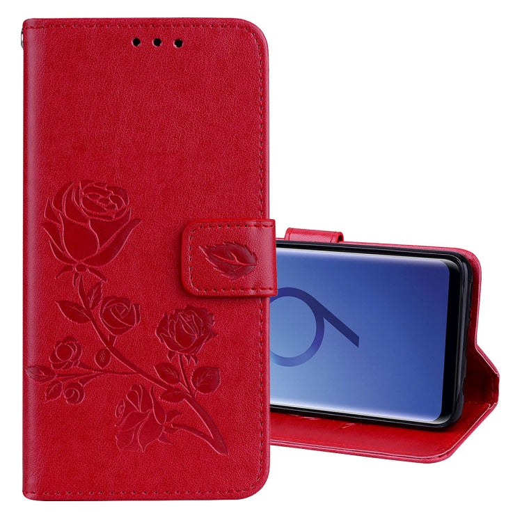 For Galaxy S9 Rose Embossed Horizontal Flip Environmental PU Leather Case with Holder & Card Slots & Wallet