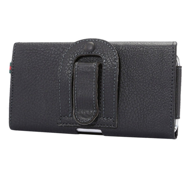 Universal Litchi Texture Vertical Flip Thwartwise PU Leather Case / Waist Bag with Back Splint & Card Slots & 15cm Lanyard for Galaxy S7 Edge & S7 & S6 Edge & S6, Huawei P9 & P9 Lite & P9 Plus & Sony Xperia Z5, Xiaomi Redmi 4, Size: 15.5 x 8 x 1.8 cm