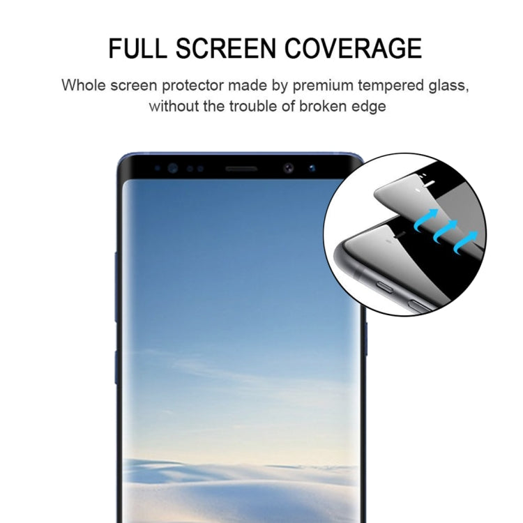 0.3mm 9H Surface Hardness 2.5D Curved Edge Full Screen Full Glue Tempered Glass Film for Galaxy Note8