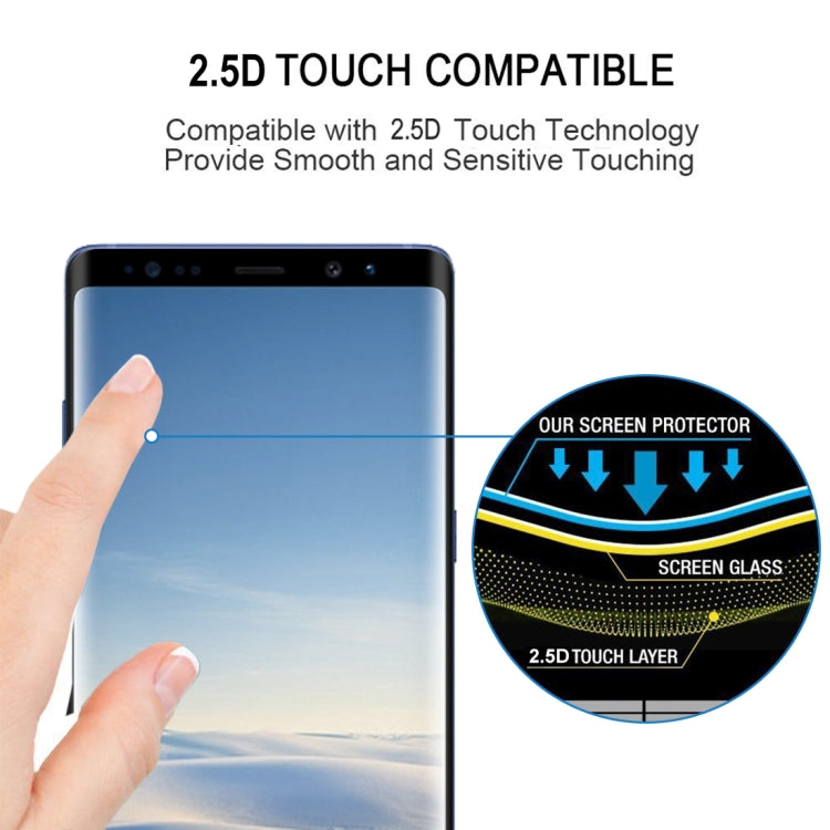 0.3mm 9H Surface Hardness 2.5D Curved Edge Full Screen Full Glue Tempered Glass Film for Galaxy Note8