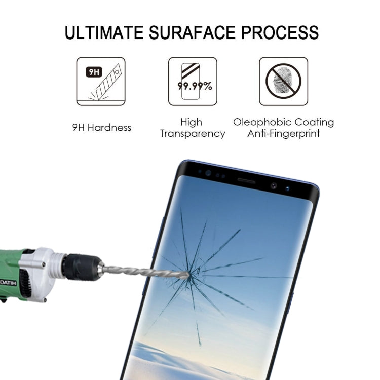 0.3mm 9H Surface Hardness 2.5D Curved Edge Full Screen Full Glue Tempered Glass Film for Galaxy Note8