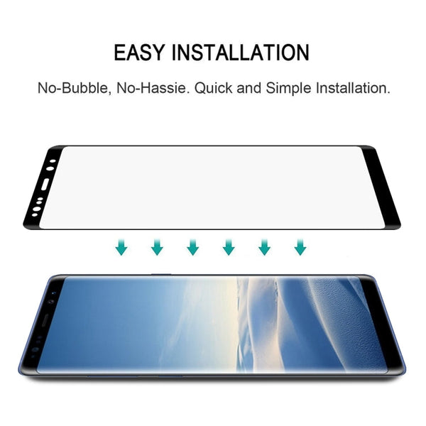 0.3mm 9H Surface Hardness 2.5D Curved Edge Full Screen Full Glue Tempered Glass Film for Galaxy Note8