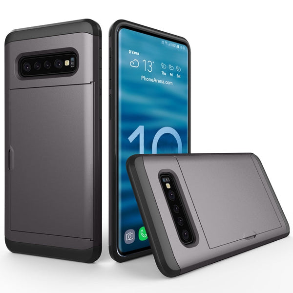 Shockproof Rugged Armor Protective Case for Galaxy S10+, with Card Slot