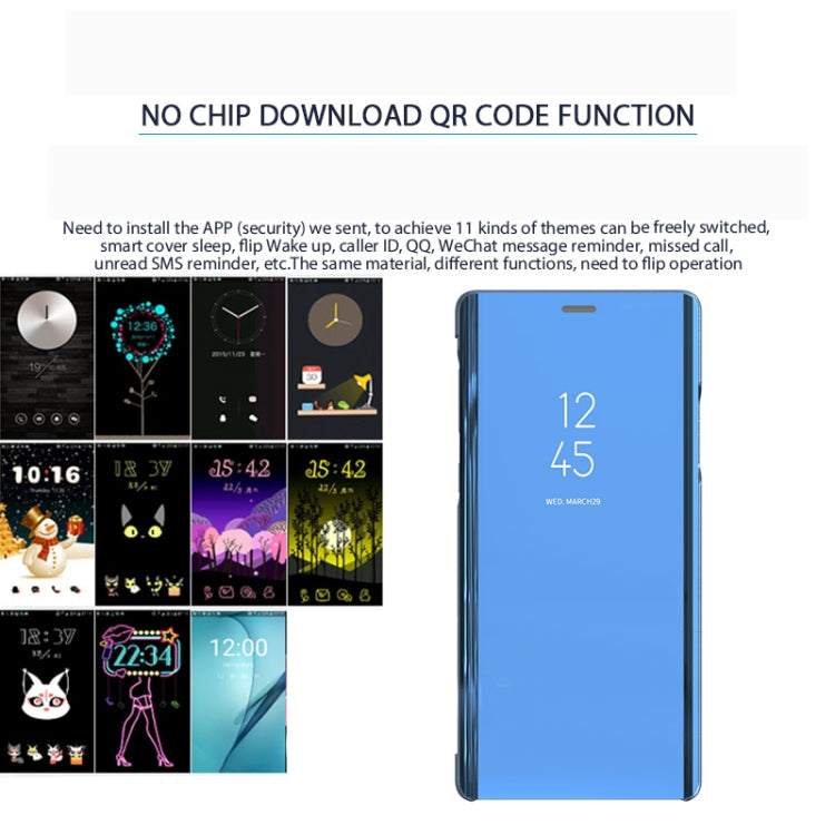 Mirror Clear View Horizontal Flip PU Smart Leather Case for Galaxy A7 (2018), with Holder, For Galaxy A7 (2018)