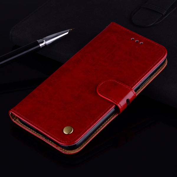 For Samsung Galaxy A5 (2017) Business Style Oil Wax Texture Horizontal Flip Leather Case with Holder & Card Slots & Wallet