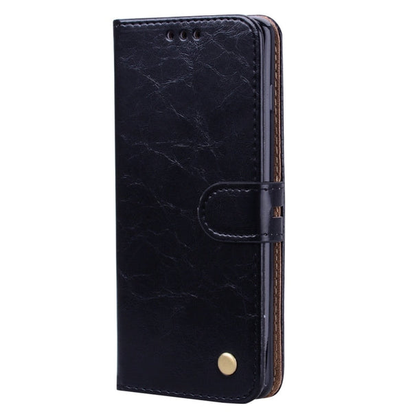 Business Style Oil Wax Texture Horizontal Flip Leather Case for Galaxy S10, with Holder & Card Slots & Wallet