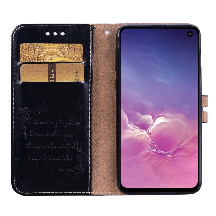 Business Style Oil Wax Texture Horizontal Flip Leather Case for Galaxy S10 E, with Holder & Card Slots & Wallet