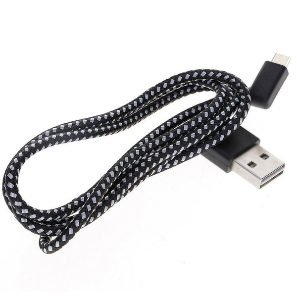 20cm 2A USB to USB-C / Type-C Nylon Weave Style Double Elbow Data Sync Charging Cable