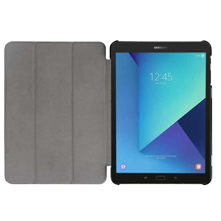 For Galaxy Tab S3 9.7 inch T820 / T825 Custer Texture Horizontal Flip Leather Case with 3-folding Holder, For Galaxy Tab S3 9.7
