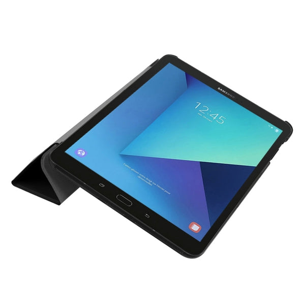 For Galaxy Tab S3 9.7 inch T820 / T825 Custer Texture Horizontal Flip Leather Case with 3-folding Holder, For Galaxy Tab S3 9.7