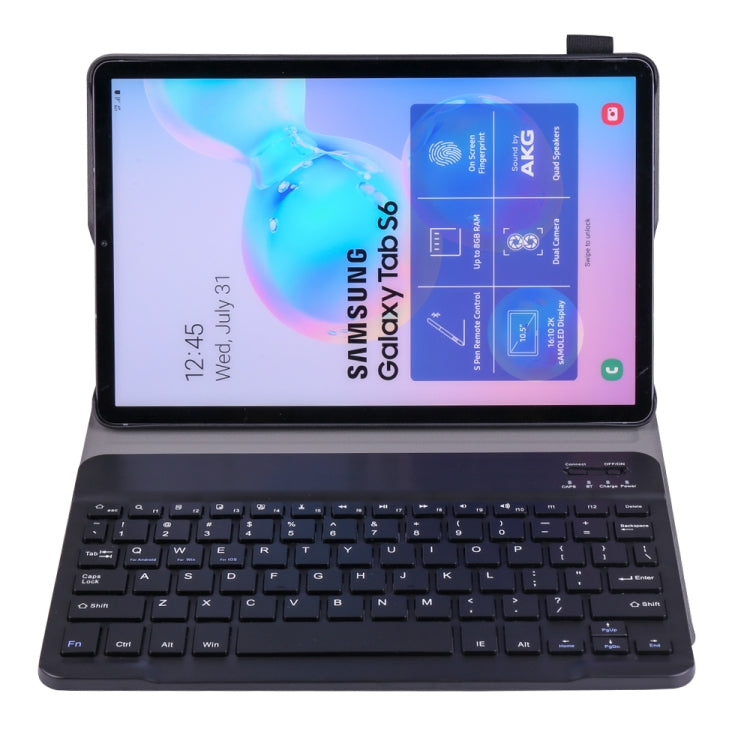 A860 For Samsung Galaxy Tab S6 10.5 inch T860 / T865 Detachable Bluetooth Keyboard Tablet Case with Pen Holder Elastic Strap