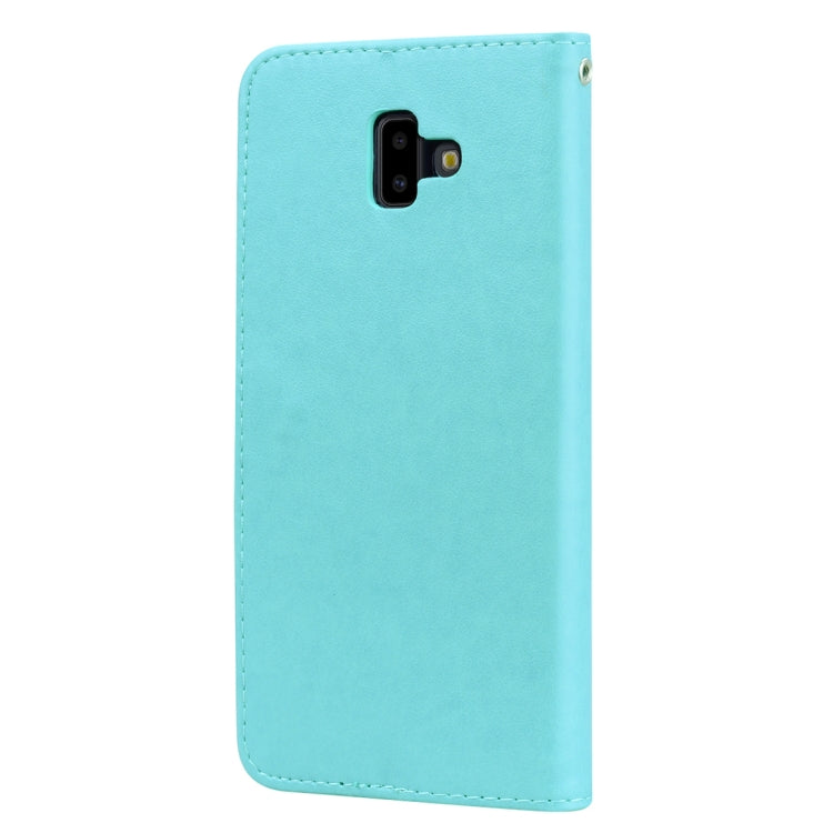 Rose Embossed Horizontal Flip PU Leather Case for Samsung Galaxy J6 Plus, with Holder & Card Slots & Wallet