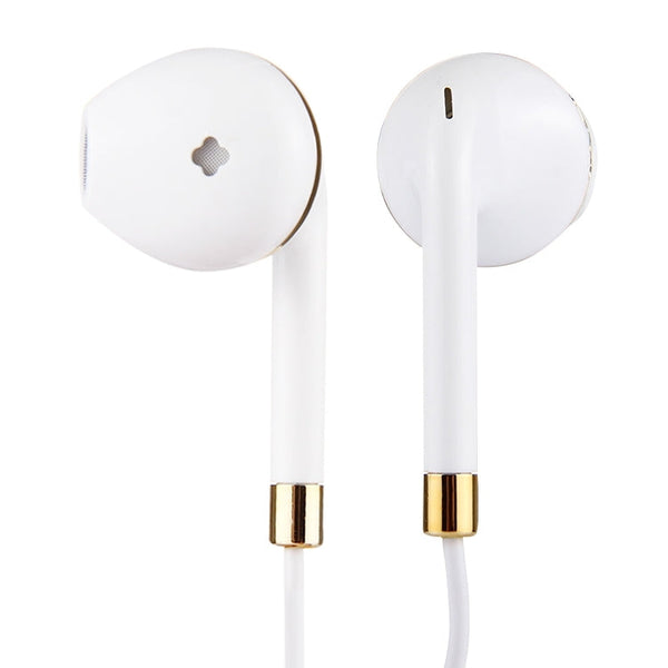 White Wire Body 3.5mm In-Ear Earphone with Line Control & Mic